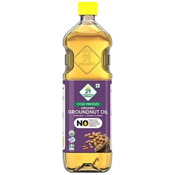 24 Mantra Organic Cold Pressed Groundnut Oil, 1 L Bottle