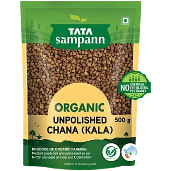 Tata Sampann Organic Unpolished Chana Kala, 500 g