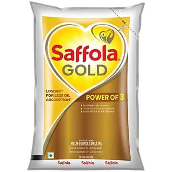 Saffola Gold Multi-Source Rice Bran & Sunflower Edible Oil, 910 g Pouch