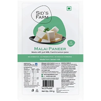 Sids Farm Malai Paneer - Rich In Protein & Calcium, 200 g