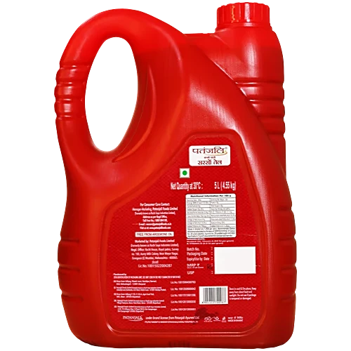 Patanjali Kachi Ghani Mustard Oil, 5 L Jar - Image 2