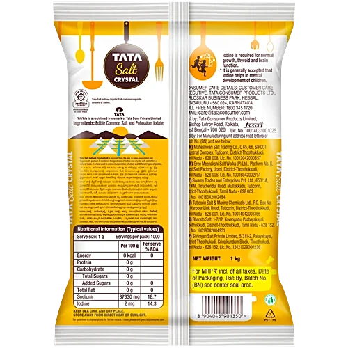 Tata Salt Iodised Crystal Salt/Uppu, 1 kg - Image 2