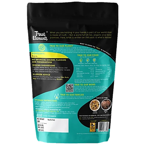 True Elements Bajra Atta/Pearl Millet - High Fibre, 1 kg - Image 2