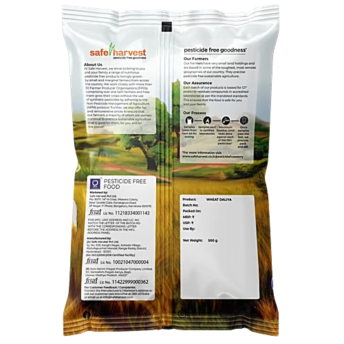 Safe Harvest Wheat Daliya - Pesticide Free, 500 g - Image 2