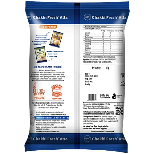 Pillsbury Atta/Godihittu - Chakki Fresh, 10 kg Pouch - Image 2