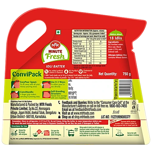 MTR Minute Fresh Idli Batter, 750 g - Image 2