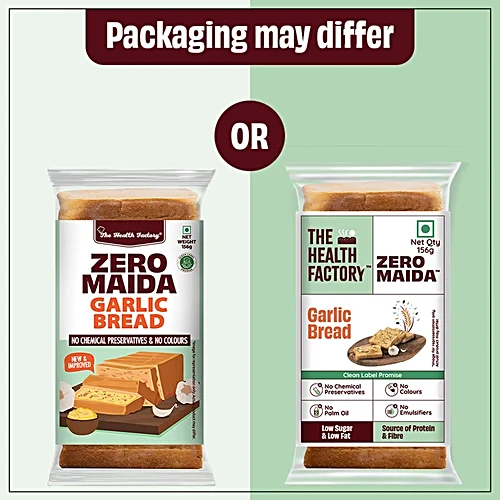The Health Factory Zero Maida Garlic Bread, 156 g - Image 2