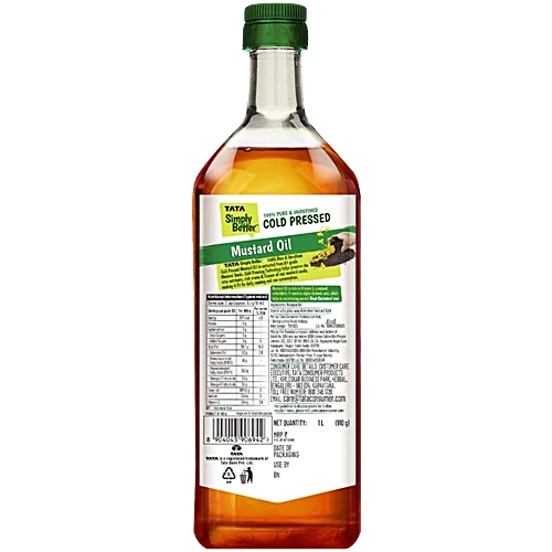Tata Simply Better Pure & Unrefined Cold Pressed Mustard Oil, 1 L - Image 2