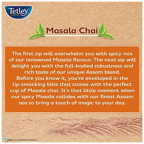 Tetley Masala Chai Flavoured Tea, 100 g (50 Bags x 2 g each) - Image 5