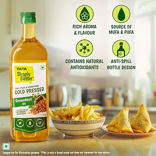 Tata Simply Better Pure & Unrefined Cold Pressed SesameGingelly Oil, 1 L - Image 3