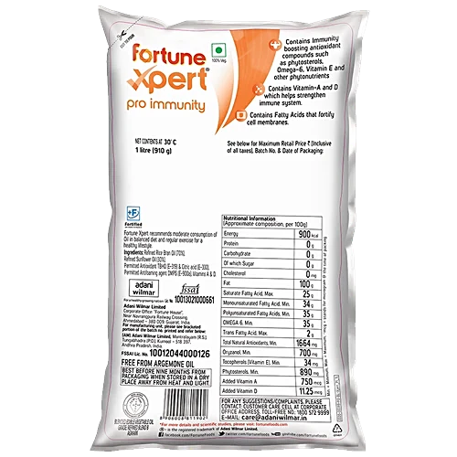 Fortune Xpert Pro Immunity Edible Oil, 1 L Pouch - Image 3