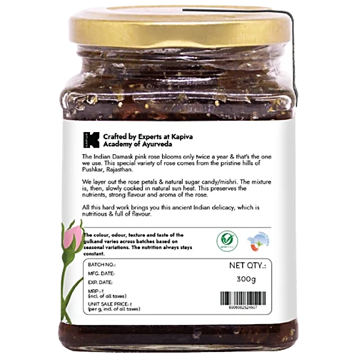 Kapiva Organic Gulkand - Sun-Cooked Damask Rose, Rich In Antioxidants, Aids Digestion, 300 g - Image 3
