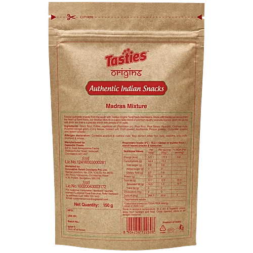 Tasties Origins Tamil Nadu Madras Mixture, 150 g Namkeen - Image 3