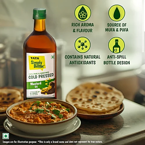 Tata Simply Better Pure & Unrefined Cold Pressed Mustard Oil, 1 L - Image 3