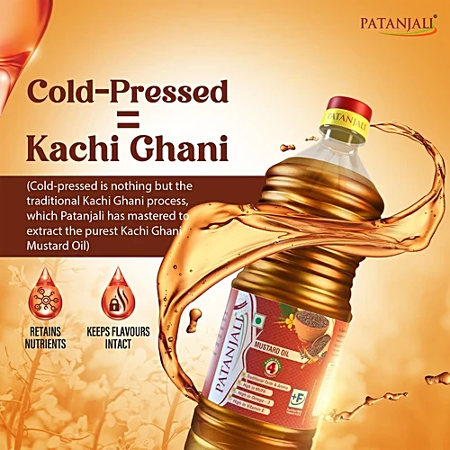 Patanjali Mustard Oil, 1 L Bottle - Image 4