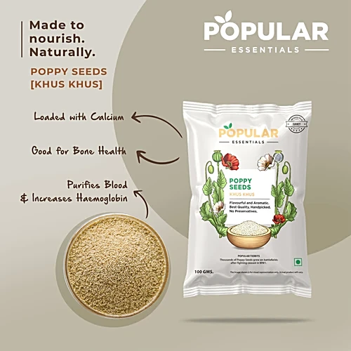 Popular Essentials Poppy Seeds/Khus Khus, 100 g - Image 4