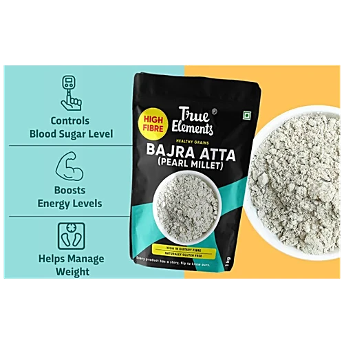 True Elements Bajra Atta/Pearl Millet - High Fibre, 1 kg - Image 4