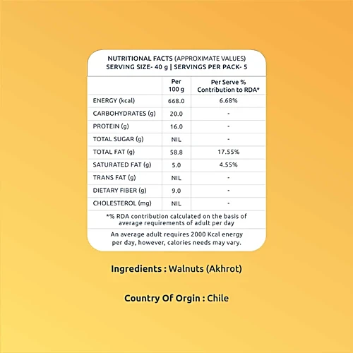 Farmley Premium Walnut Kernel - Walnuts Without Shell, Akhrot, Dry Fruits, Natural Akhrot Giri, Rich In Proteins & Antioxidants, 200 g Pouch - Image 4