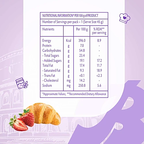 Bauli Moonfils Croissant - Strawberry Creme, 45 g - Image 4