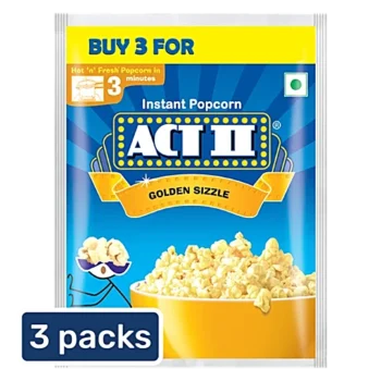 ACT II Golden Sizzle Instant Popcorn, 60 g (Pack of 3)