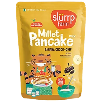 Slurrp Farm Banana Choco-Chip Millet Pancake Mix, 150 g