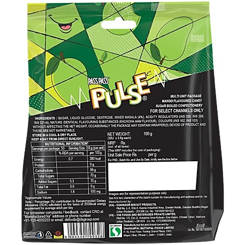 Pulse Kachcha Aam Candy - With Tangy Twist, Hard-Boiled, 190 g Mono Carton - Image 3