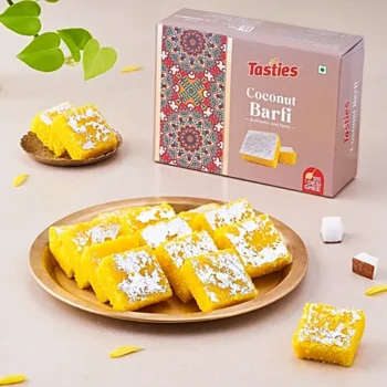 Tasties Coconut Barfi Mithai / Sweet - Made With Desi Ghee, 200 g