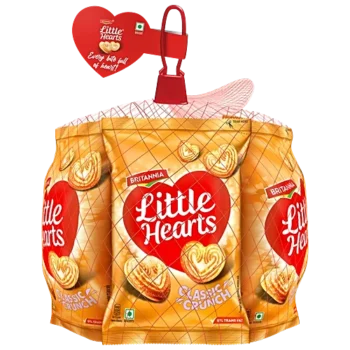 Britannia Little Hearts Classic Crunch Biscuits, 280 g (4x70 g each)