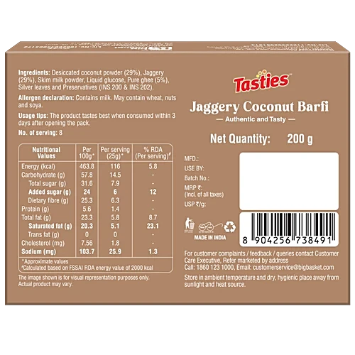 Tasties Jaggery Coconut Barfi, 200 g - Image 4