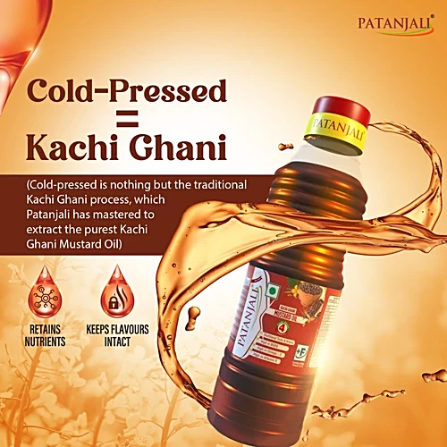 Patanjali Mustard Oil, 1 L Bottle - Image 6